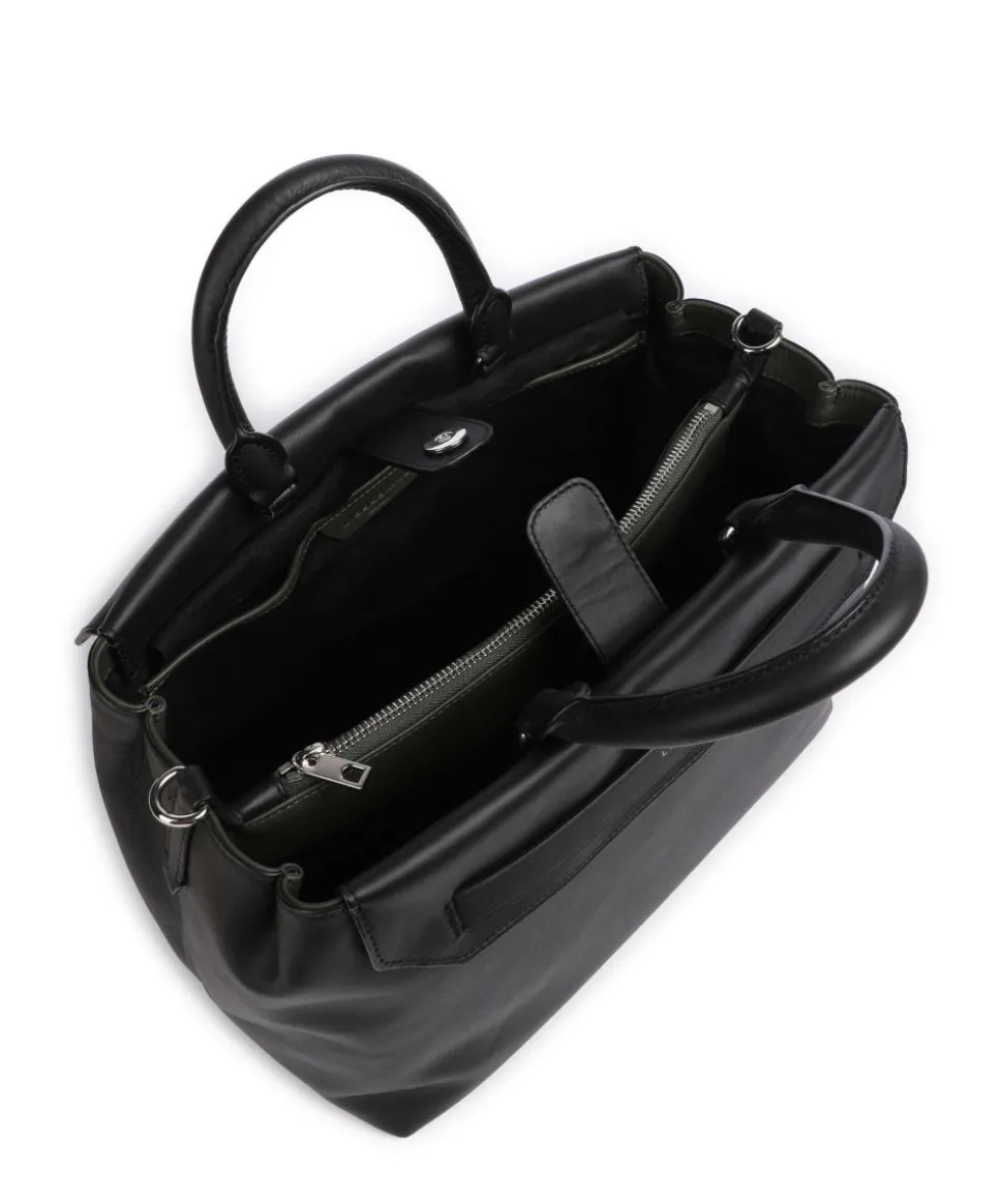 Lora Calf Optic M Handtasche fein genarbtes Kalbsleder schwarz