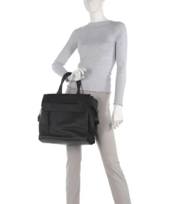 Lora Small Pebble L Handtasche genarbtes Rindsleder schwarz