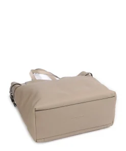 Lora Small Pebble L Shopper genarbtes Leder beige