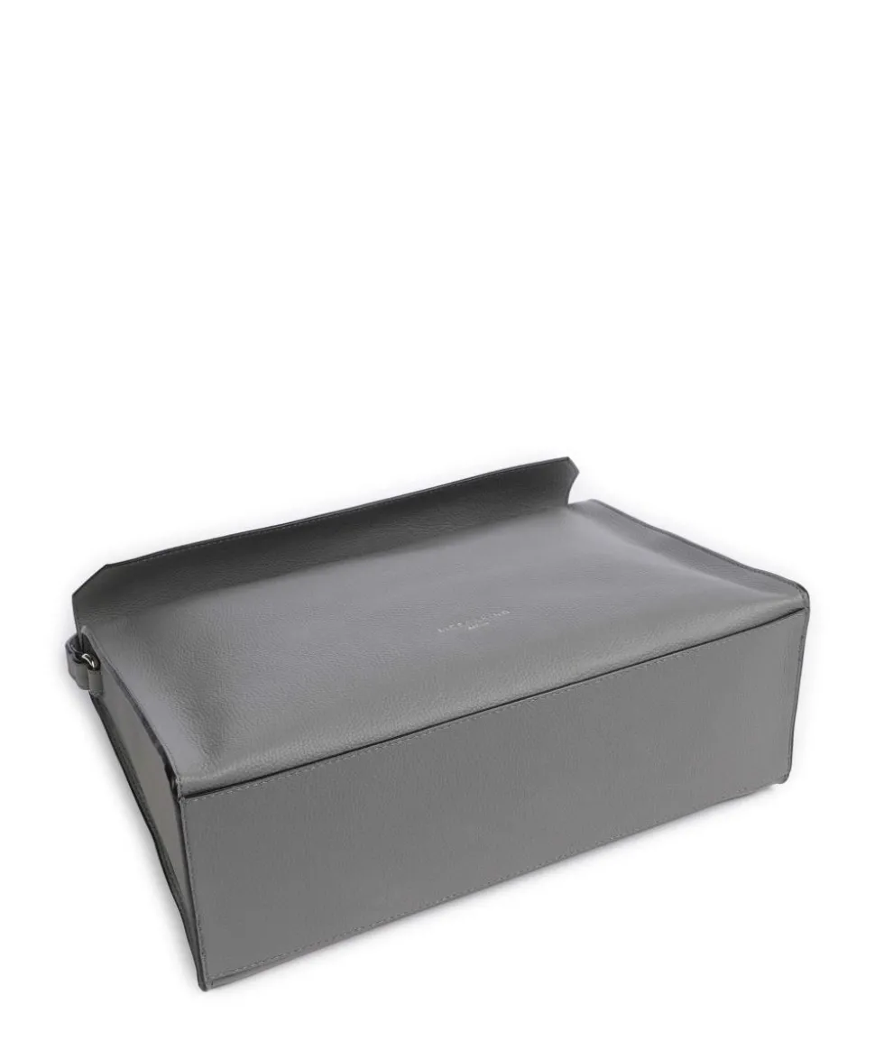 Lora Small Pebble M Schultertasche genarbtes Rindsleder grau