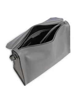 Lora Small Pebble M Schultertasche genarbtes Rindsleder grau