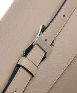 Lora Small Pebble M Schultertasche genarbtes Rindsleder beige