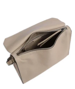 Lora Small Pebble M Schultertasche genarbtes Rindsleder beige