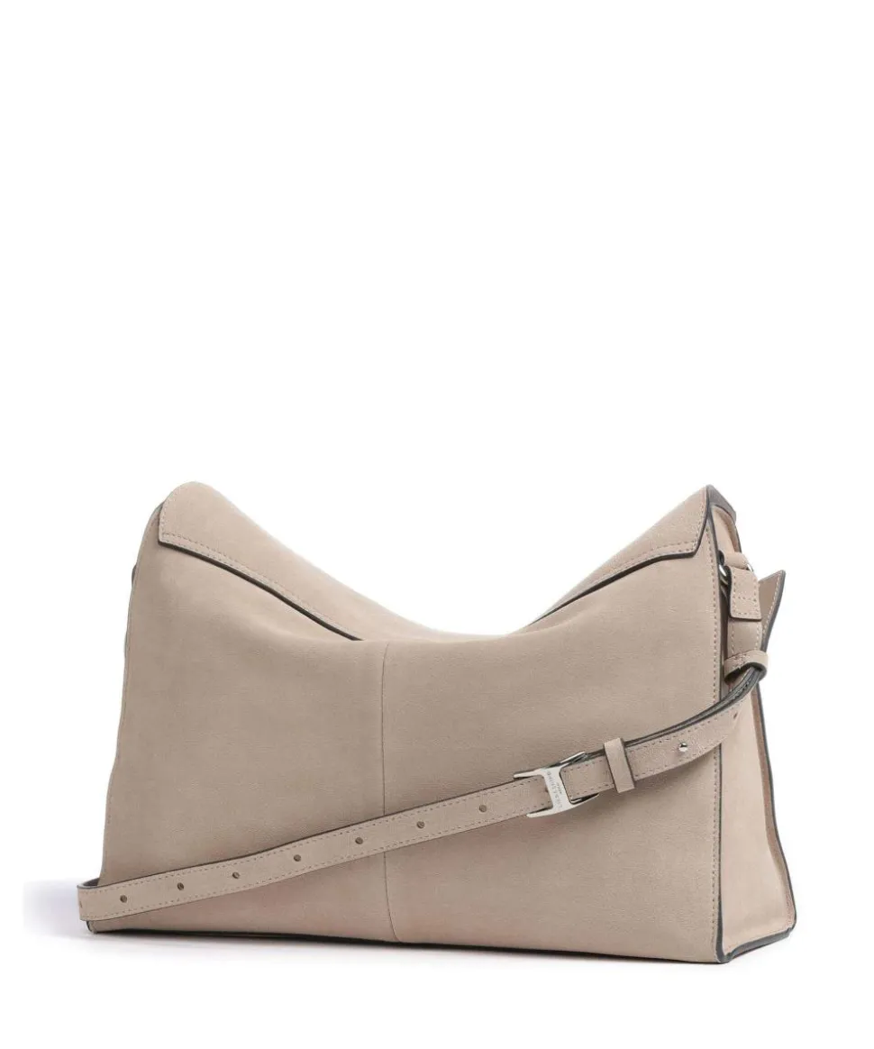 Lora Suede M Umhängetasche aufgerautes Leder beige