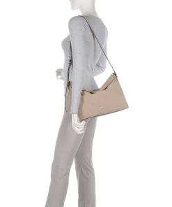 Lora Suede M Umhängetasche aufgerautes Leder beige