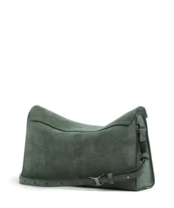 Lora Suede S Umhängetasche aufgerautes Leder dunkelgrün
