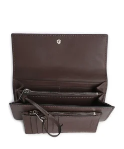 Lora Valentina Calf Optic Geldbörse fein genarbtes Leder dunkelbraun