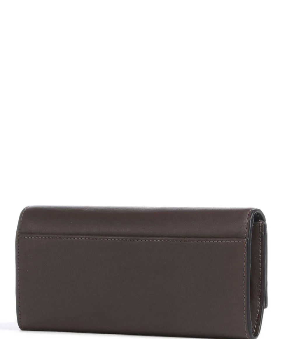 Lora Valentina Calf Optic Geldbörse fein genarbtes Leder dunkelbraun