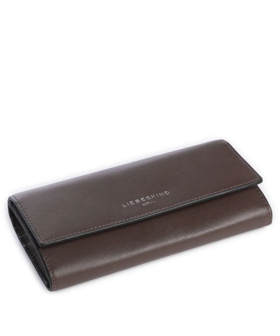 Lora Valentina Calf Optic Geldbörse fein genarbtes Leder dunkelbraun