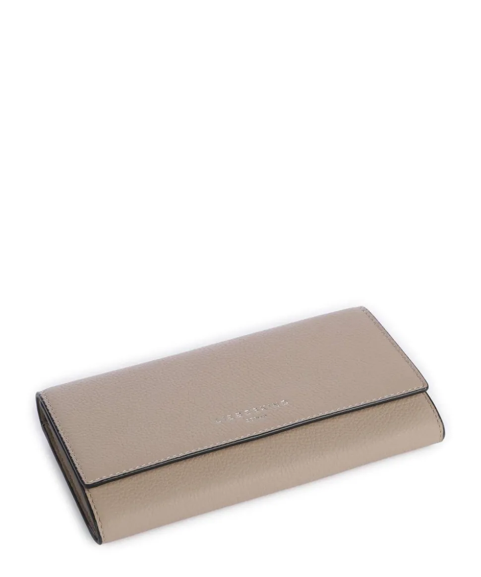 Lora Valentina Small Pebble Geldbörse genarbtes Leder beige