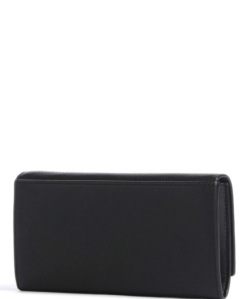 Lora Valentina Small Pebble Geldbörse genarbtes Leder schwarz