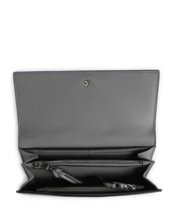 Lora Valentina Small Pebble Geldbörse genarbtes Leder grau