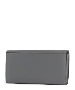 Lora Valentina Small Pebble Geldbörse genarbtes Leder grau