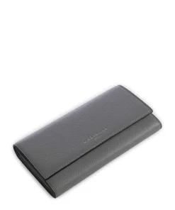 Lora Valentina Small Pebble Geldbörse genarbtes Leder grau