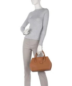 Lord Handtasche genarbtes Leder braun