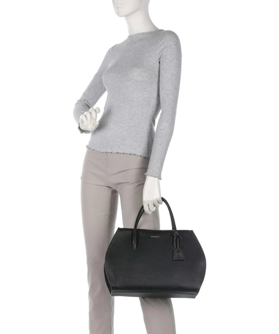 Lord Handtasche genarbtes Leder schwarz