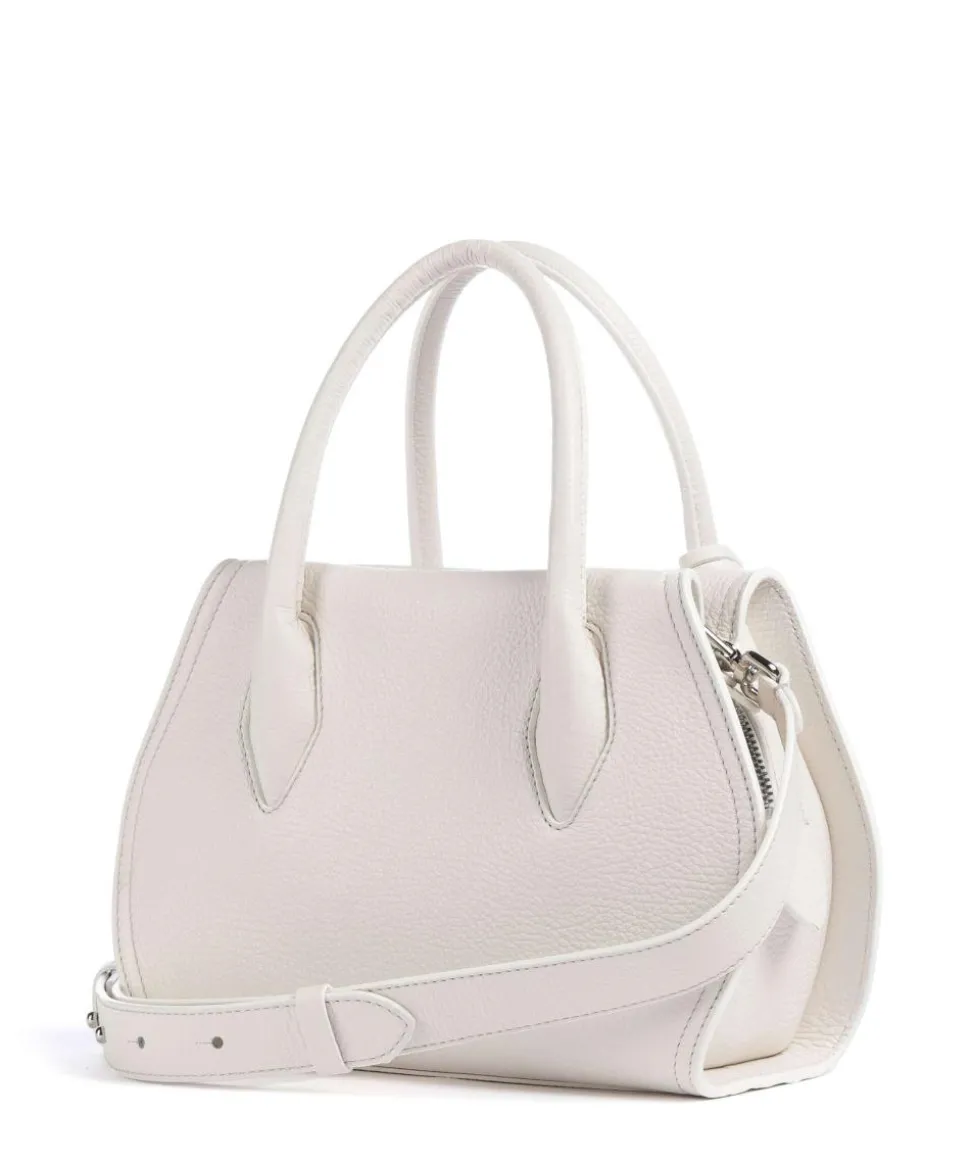 Lord Handtasche genarbtes Leder weiß