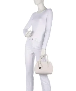 Lord Handtasche genarbtes Leder weiß