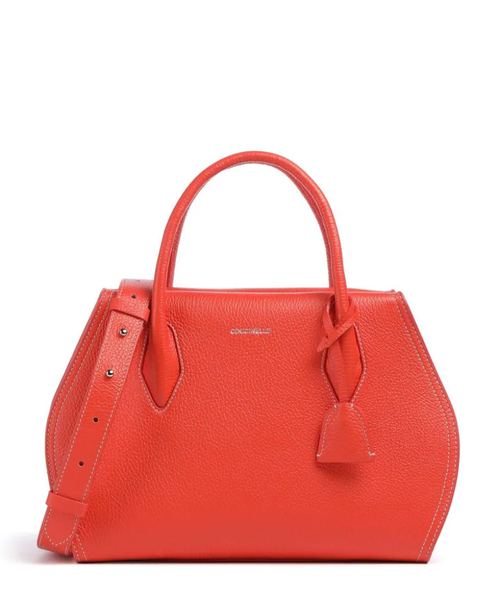 Lord Handtasche genarbtes Leder orange