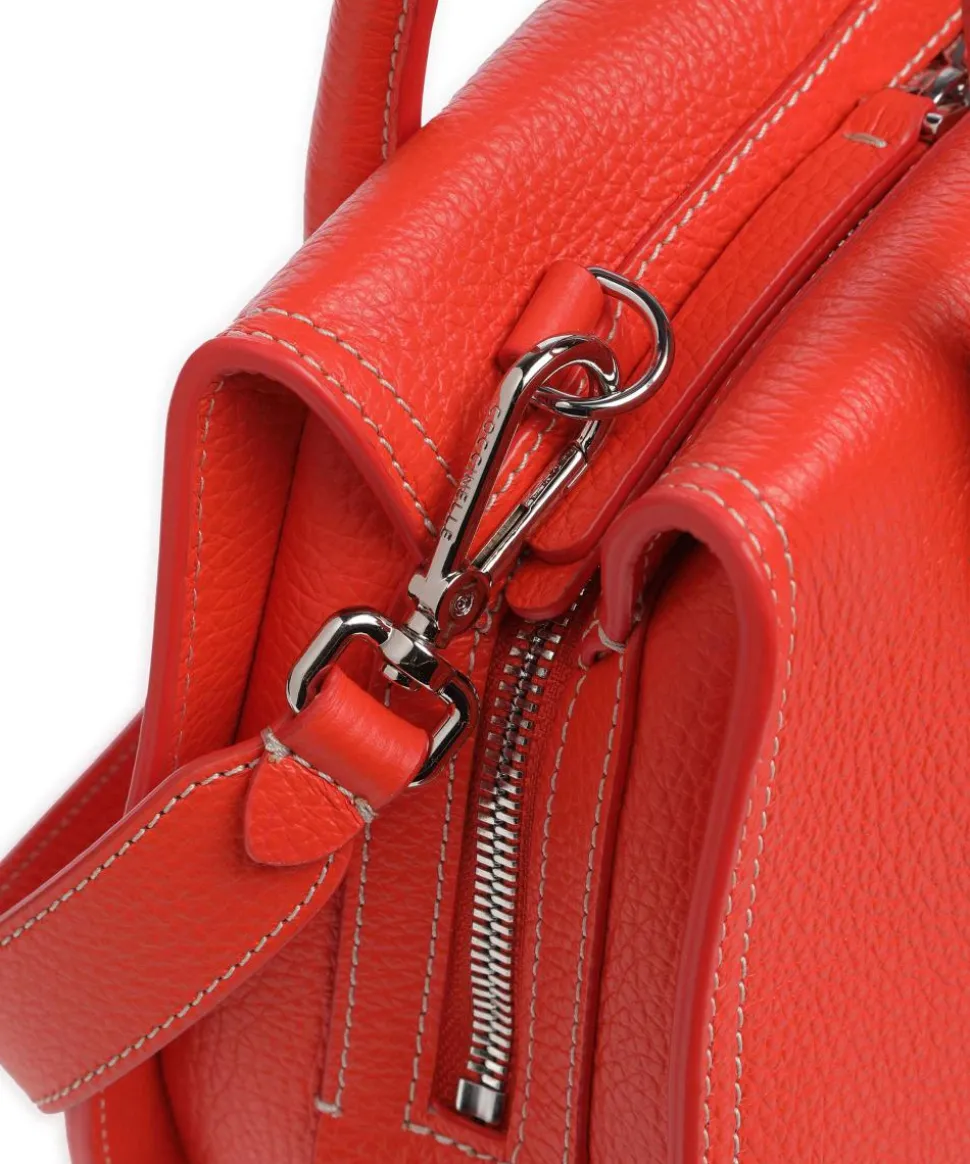 Lord Handtasche genarbtes Leder orange