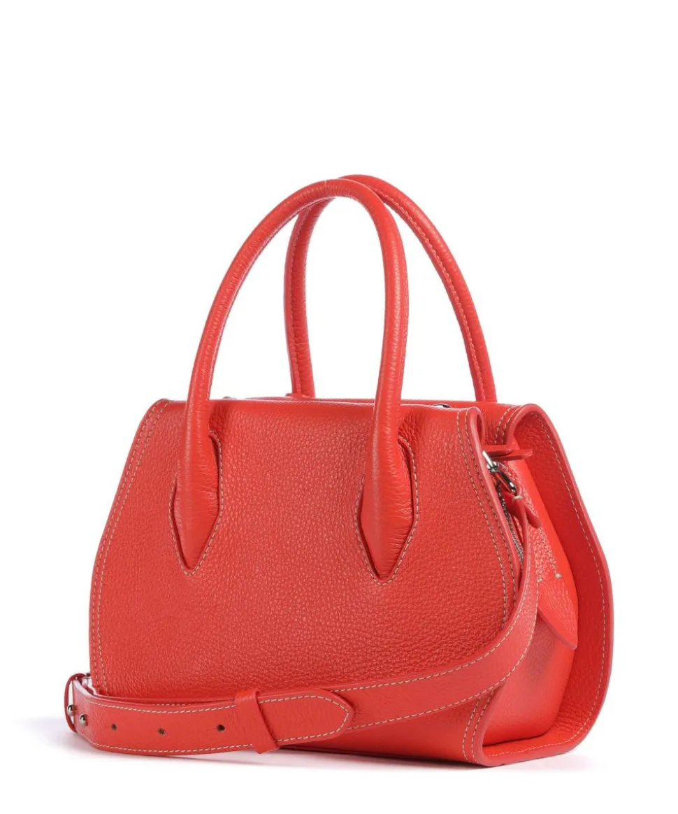 Lord Handtasche genarbtes Leder orange