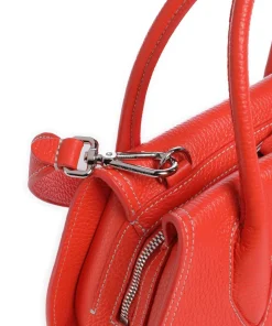 Lord Handtasche genarbtes Leder orange