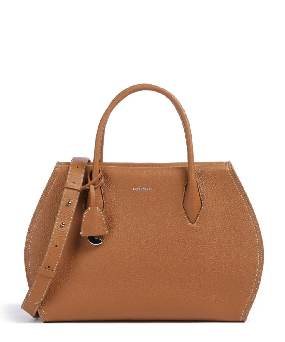 Lord Handtasche genarbtes Leder braun