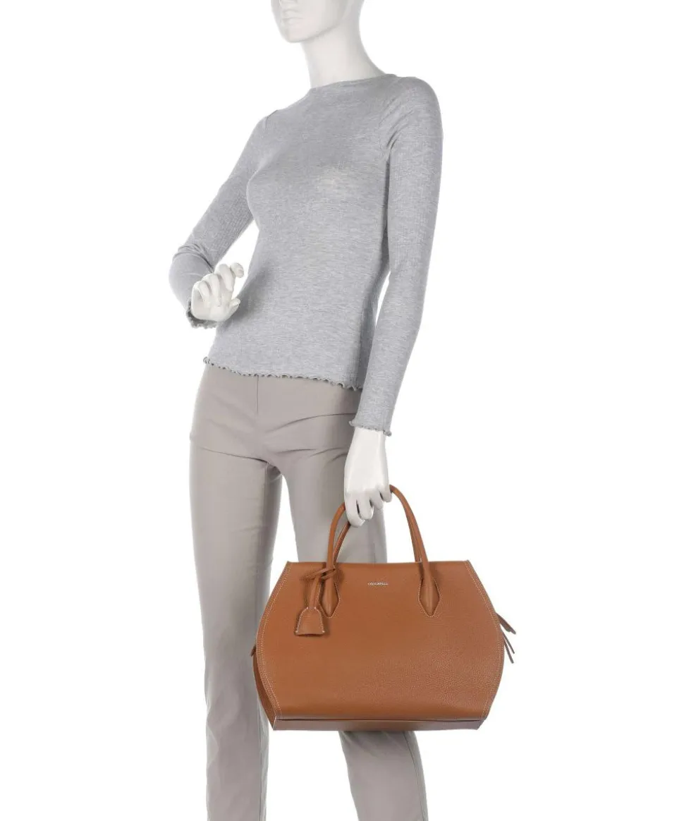 Lord Handtasche genarbtes Leder braun