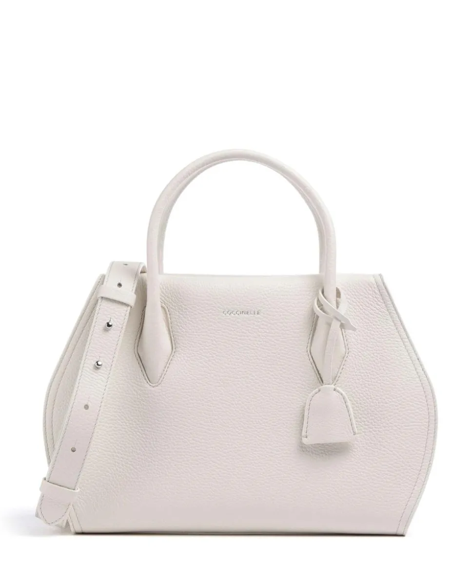 Lord Handtasche genarbtes Leder weiß