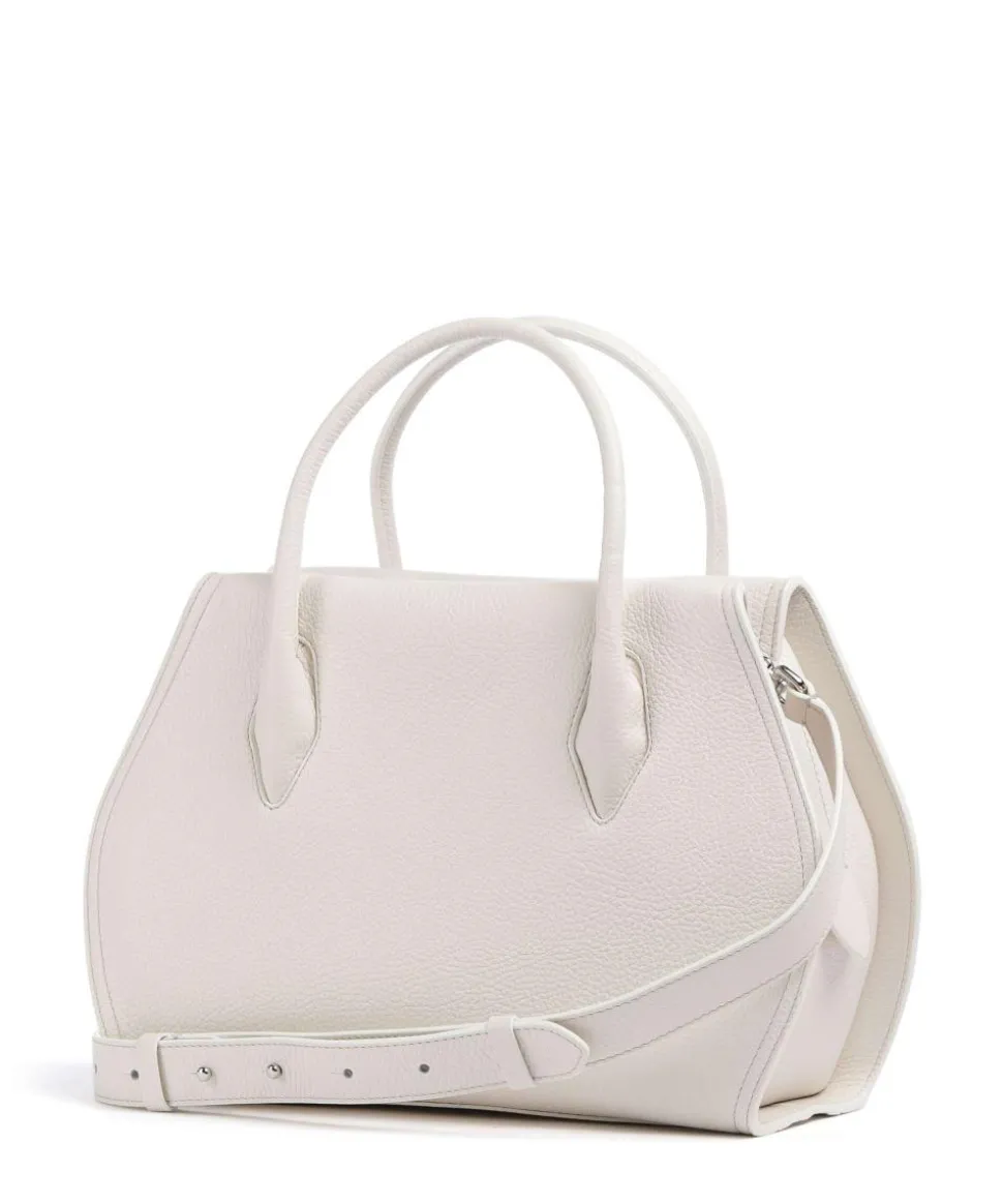 Lord Handtasche genarbtes Leder weiß