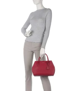 Lord Handtasche genarbtes Leder rot