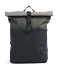 Lotus Hajo Mini Rolltop Rucksack 16″ Polyurethane schwarz/grau