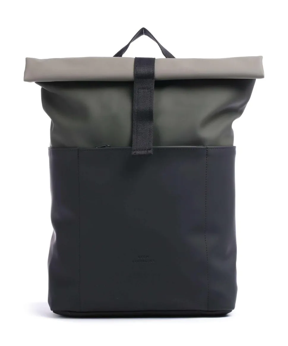 Lotus Hajo Mini Rolltop Rucksack 16″ Polyurethane schwarz/grau