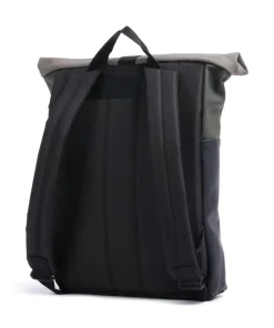Lotus Hajo Mini Rolltop Rucksack 16″ Polyurethane schwarz/grau