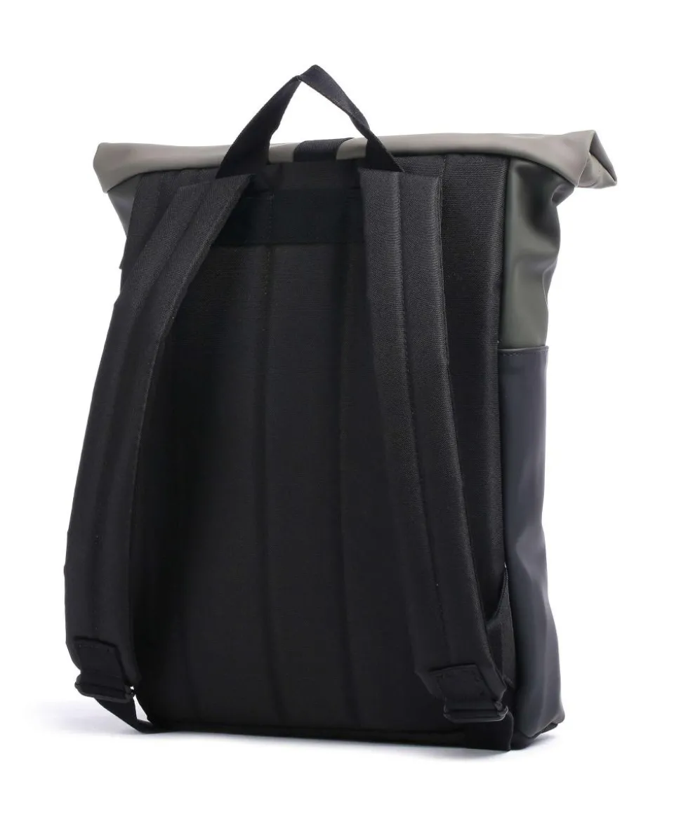 Lotus Hajo Mini Rolltop Rucksack 16″ Polyurethane schwarz/grau