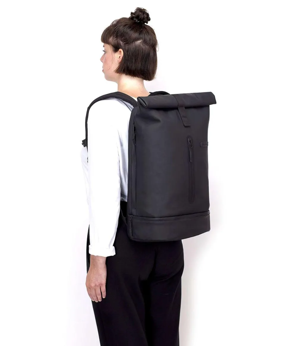 Lotus Hajo Pro Rolltop Rucksack 15″ Lederimitat navy