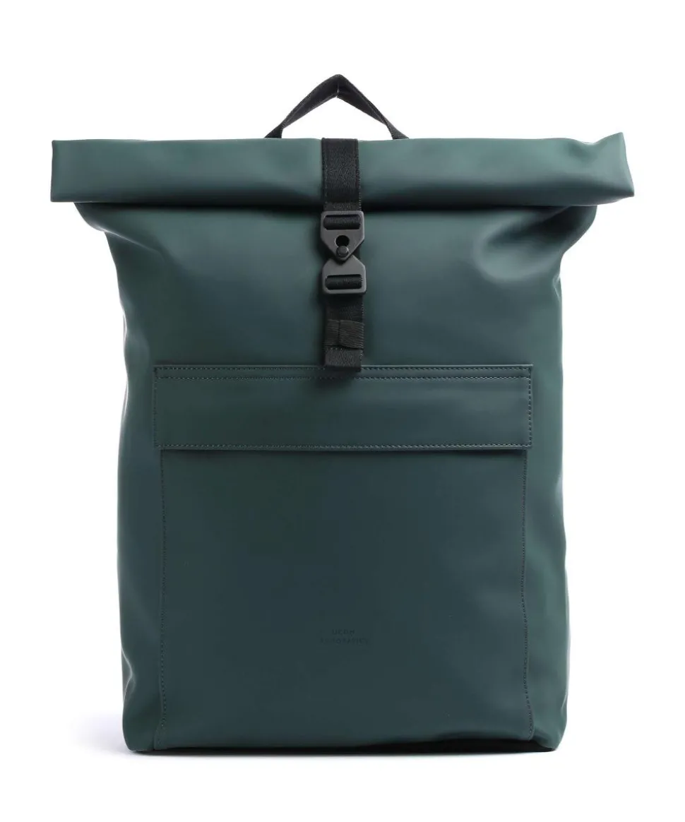 Lotus Jasper Medium Rolltop Rucksack 15.6″ Polyurethane, recyceltes Polyester dunkelgrün