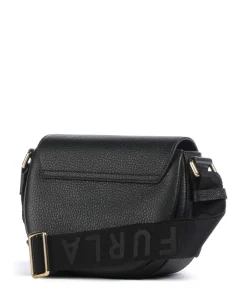 Lotus Mini Umhängetasche genarbtes Leder schwarz