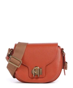 Lotus Mini Umhängetasche genarbtes Leder terrakotta