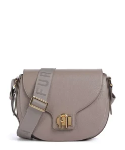 Lotus S Umhängetasche genarbtes Leder taupe