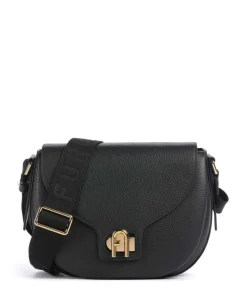 Lotus S Umhängetasche genarbtes Leder schwarz