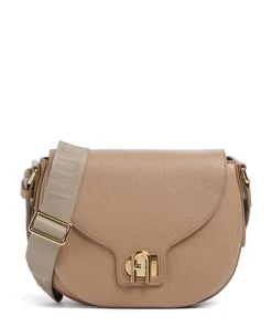 Lotus S Umhängetasche genarbtes Leder hellbraun