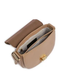 Lotus S Umhängetasche genarbtes Leder hellbraun