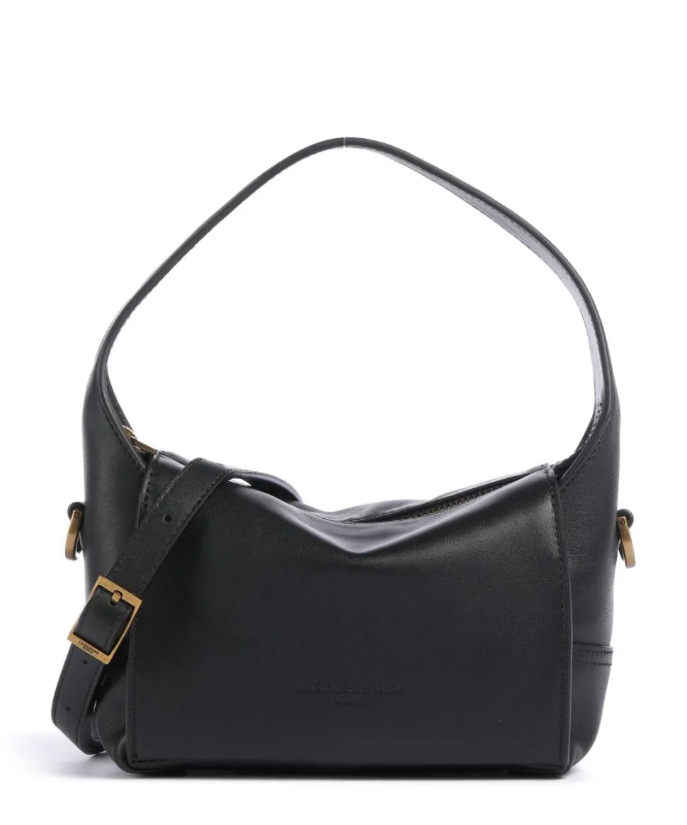 Lou 2 Calf Optic XS Umhängetasche fein genarbtes Leder schwarz