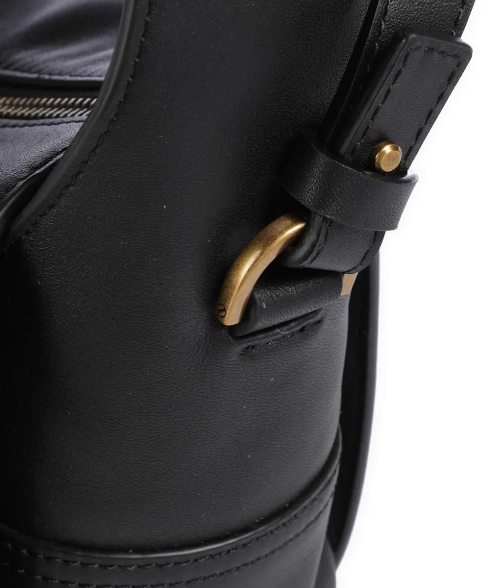 Lou 2 Calf Optic XS Umhängetasche fein genarbtes Leder schwarz