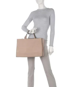 Lou 2 3D Leather L Handtasche genarbtes Leder beige