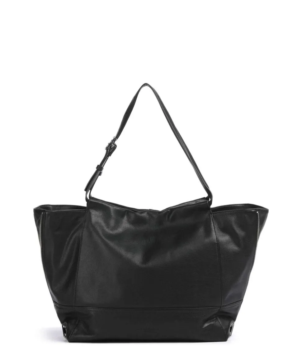 Lou 2 3D Leather L Shopper genarbtes Rindsleder schwarz
