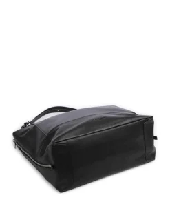 Lou 2 3D Leather L Shopper genarbtes Rindsleder schwarz