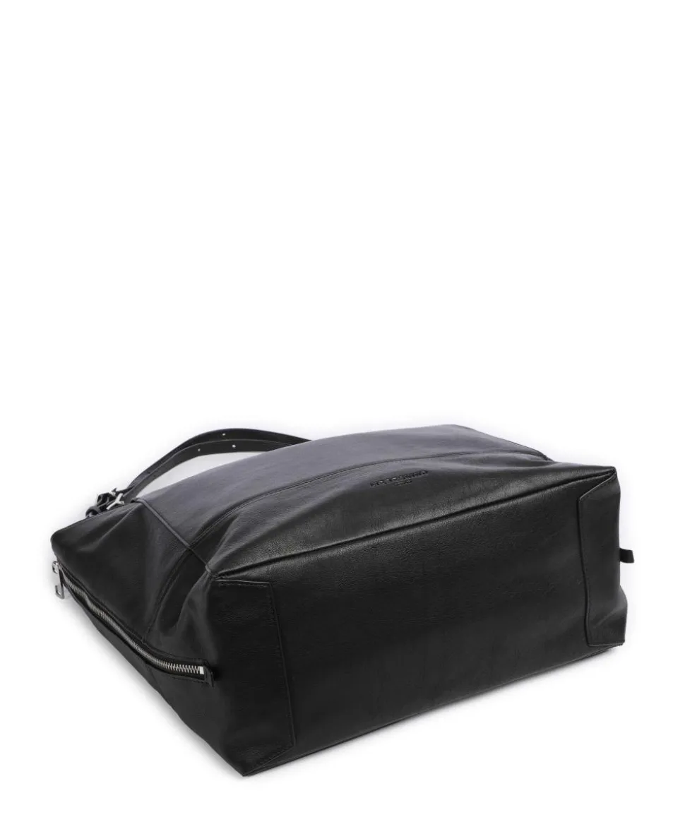 Lou 2 3D Leather L Shopper genarbtes Rindsleder schwarz