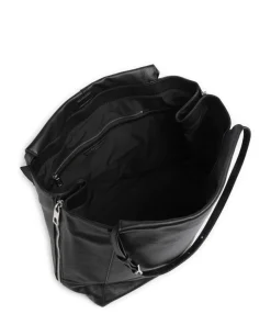 Lou 2 3D Leather L Shopper genarbtes Rindsleder schwarz